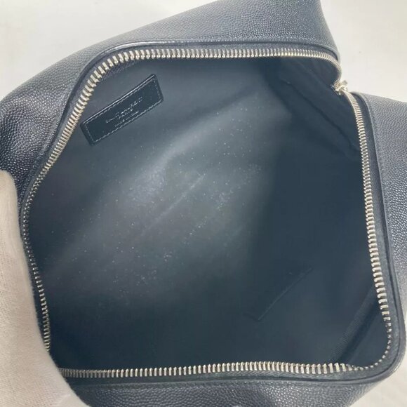 Auth SAINT LAURENT PARIS 609347 Logo with handle grooming case pouch bag - Picture 3 of 16